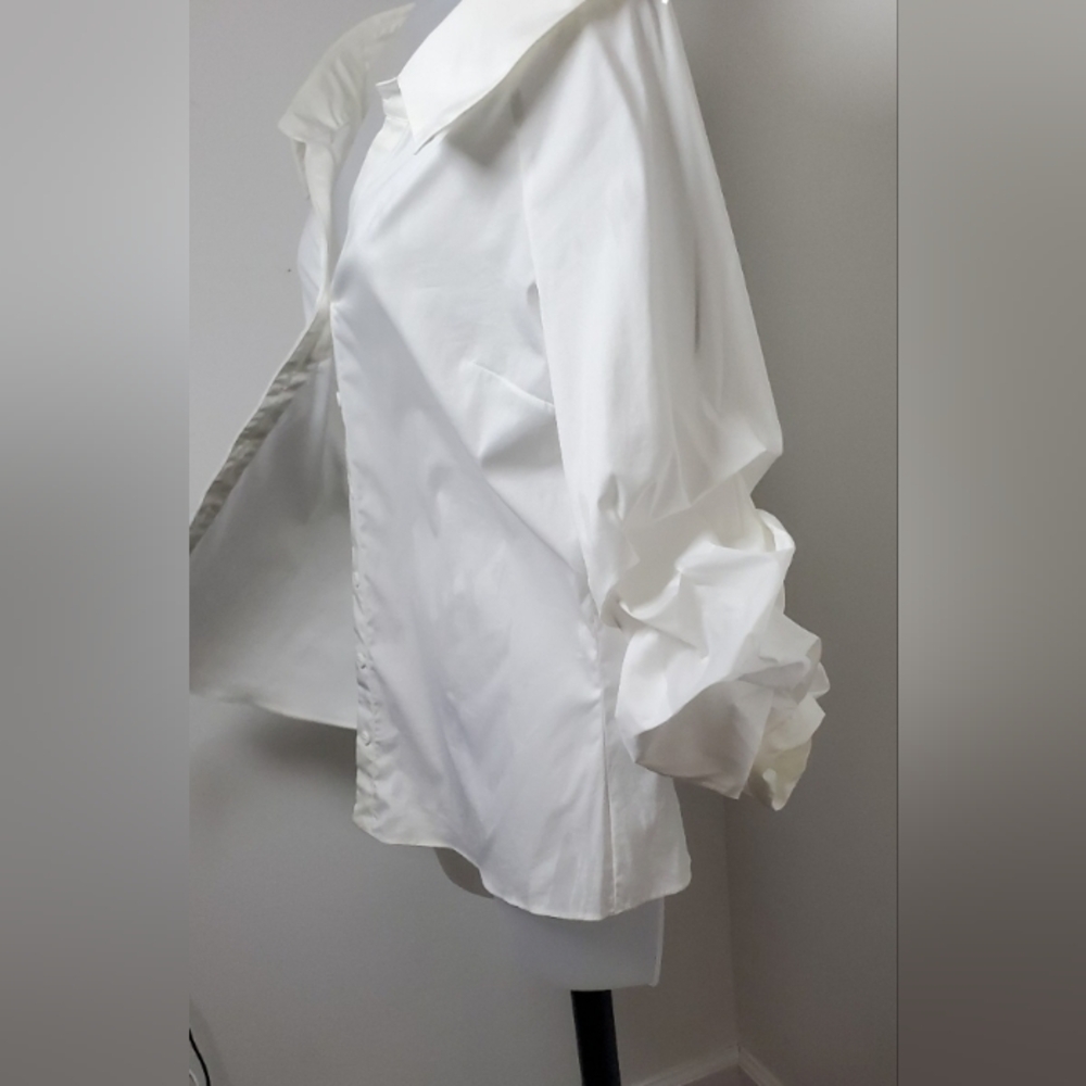 Zara Off The Shoulder Ruffle Button Up - Picture 3 of 4